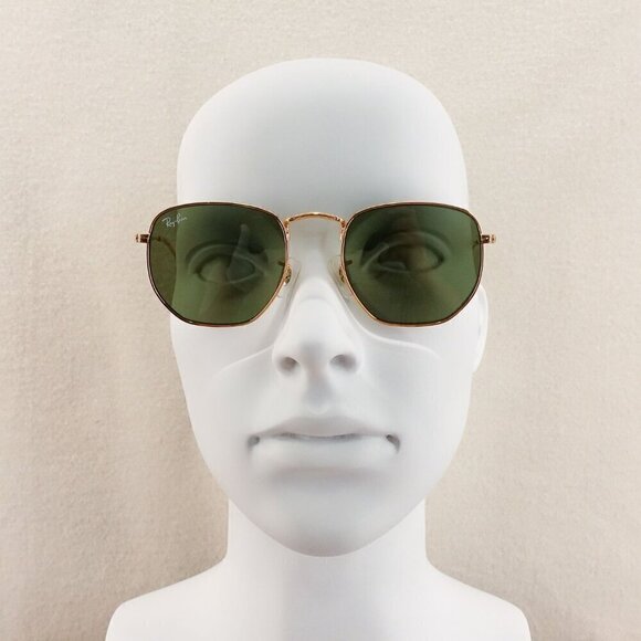 Ray-Ban RB3548 Hexagonal Sunglasses Gray and Gold OS - Picture 8 of 13